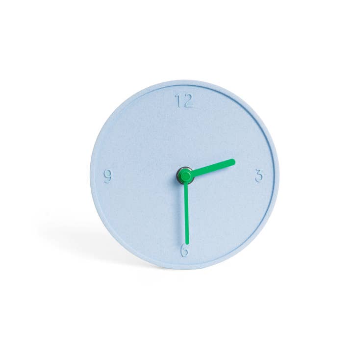 Helio Ferretti - Wholesale Desk Clock - LIGHT BLUE RAW ROUND CLOCK HF1