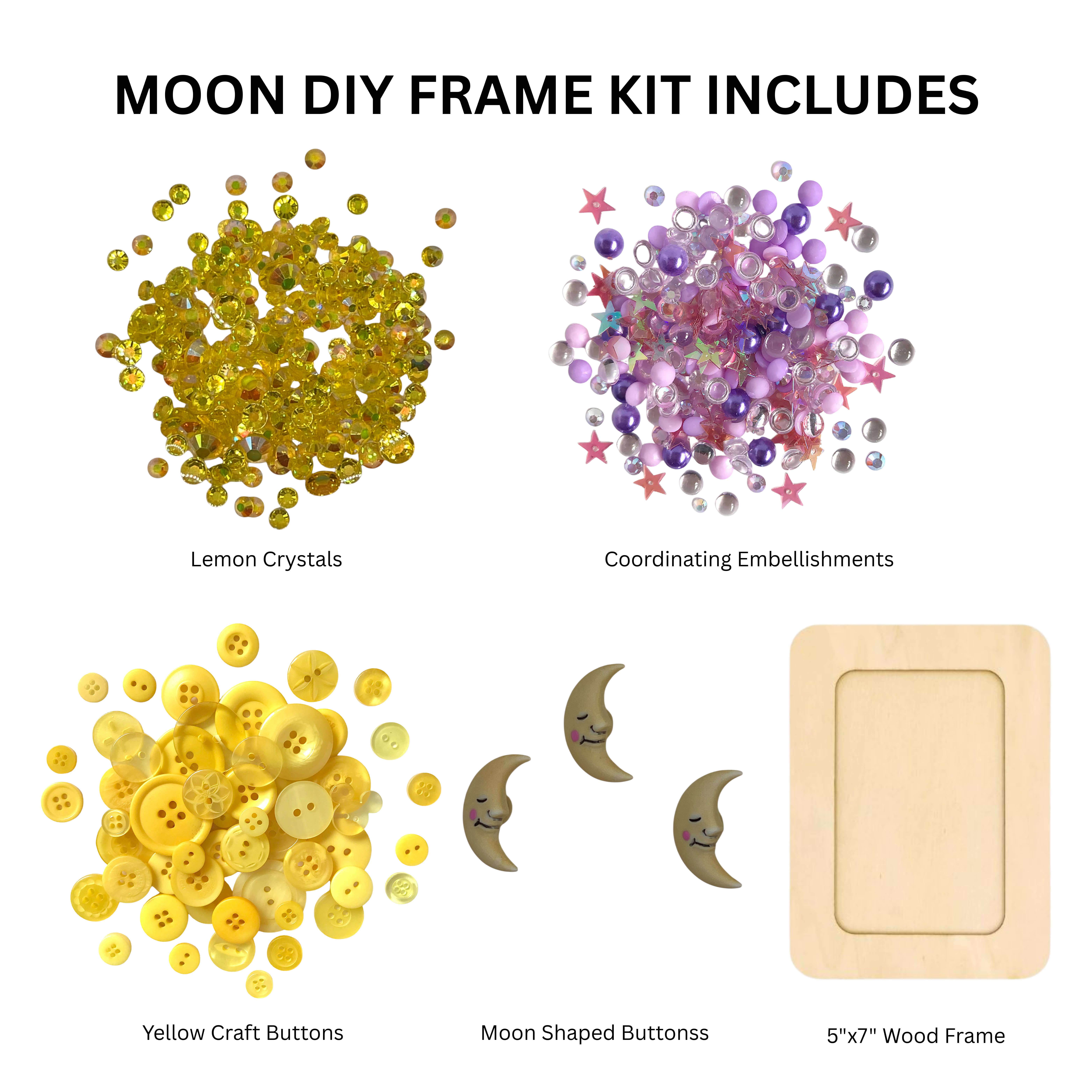 Buttons Galore & More - Wholesale DIY craft kit - Love You to the Moon DIY Frame Craft Kit2