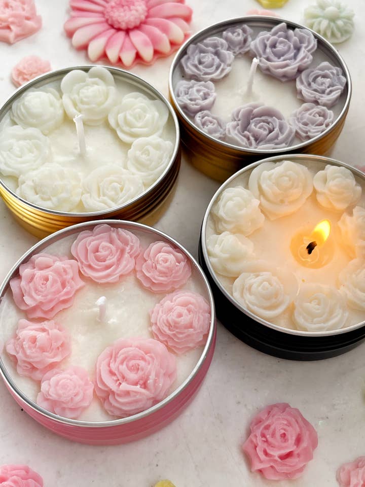 Floral Mini Candles 2 oz - Multiple colors, Floral Scent for wholesale by Akivodu Candles