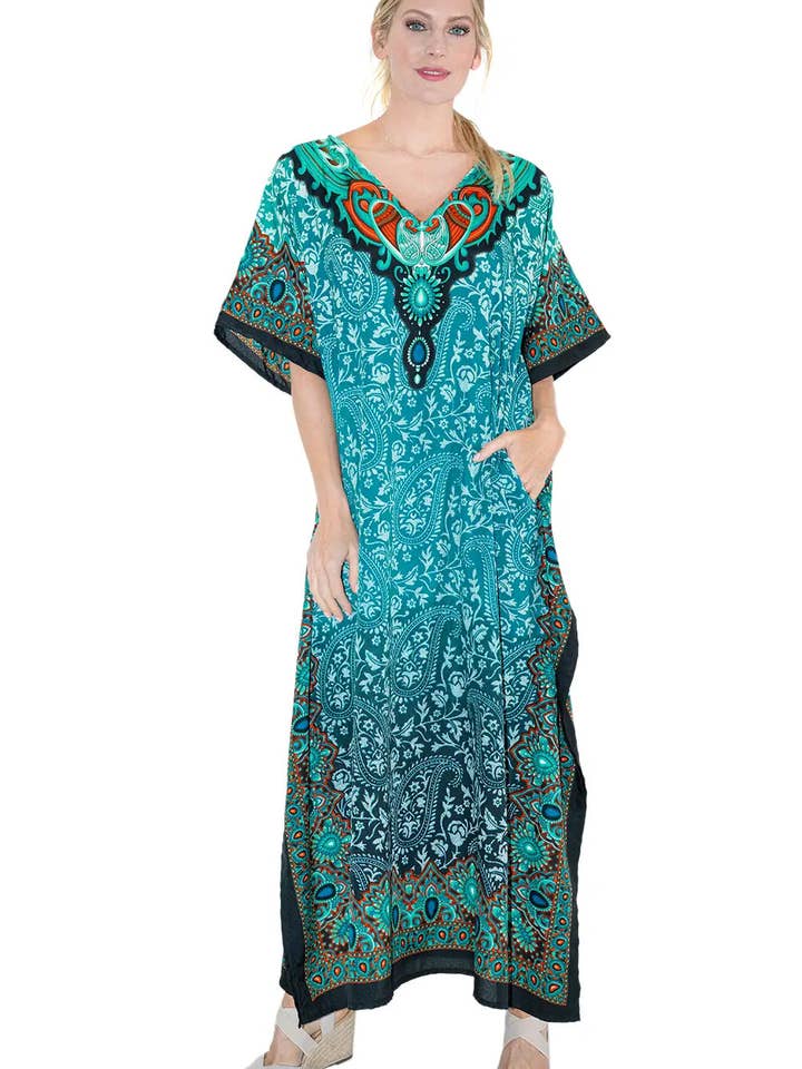 Miss Lavish London - Wholesale Kaftan - Women's - Women Long Kaftan Summer Caftan Dress, 4 Colors S-3XL, 1013