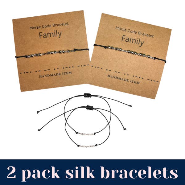 FAMILY- Morse Code Bracelet 2 pack for wholesale by Best Life Products