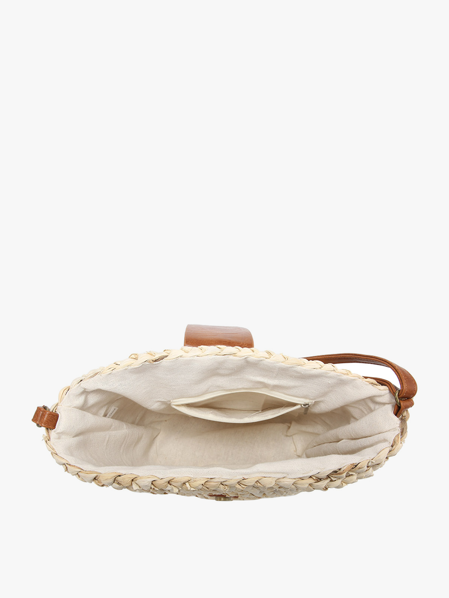 Ivory R2101 Gloria Seagrass Crossbody w/ Vegan Leather Accents for wholesale on Faire4