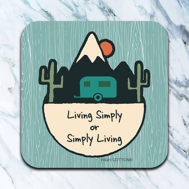 Living Simply Or Simply Living Coaster for wholesale by High Cotton Gifts