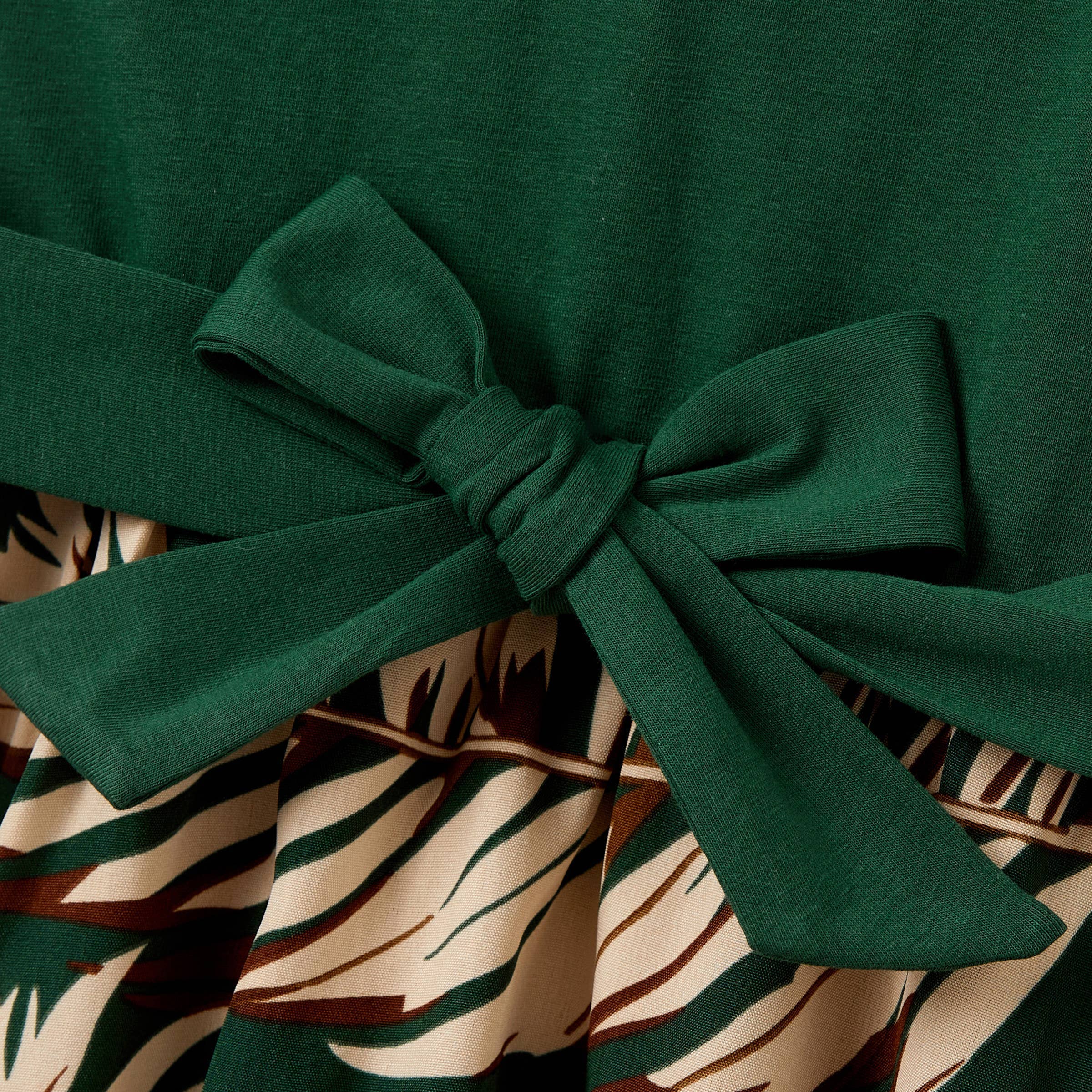 Verde Oscuro Conjunto de Ropa de Vacaciones Hawaianas Verde Tropical a Juego para la Familia de venta al por mayor en Faire8