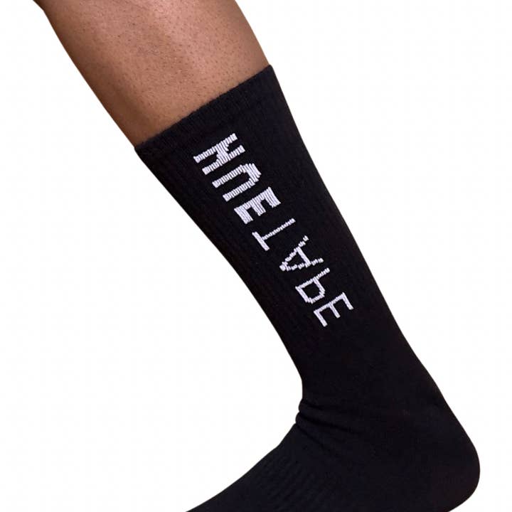 Black Cotton Socks for wholesale by HUETAPE