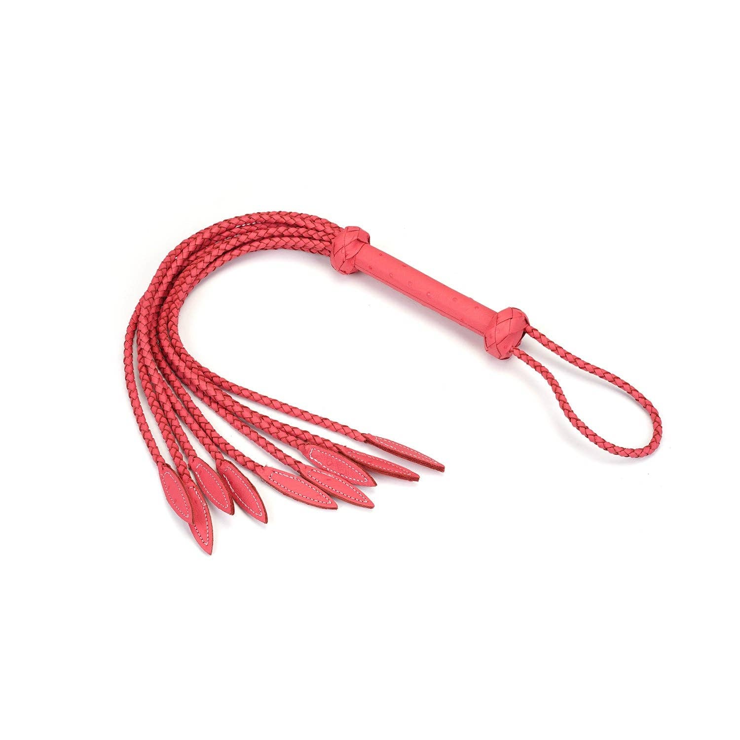Liebe Seele – Großhandel Sexspielzeug – Liebe Seele Pinker Cat O’ Nine Tails Leder-Peitsche mit neun Zöpfen0