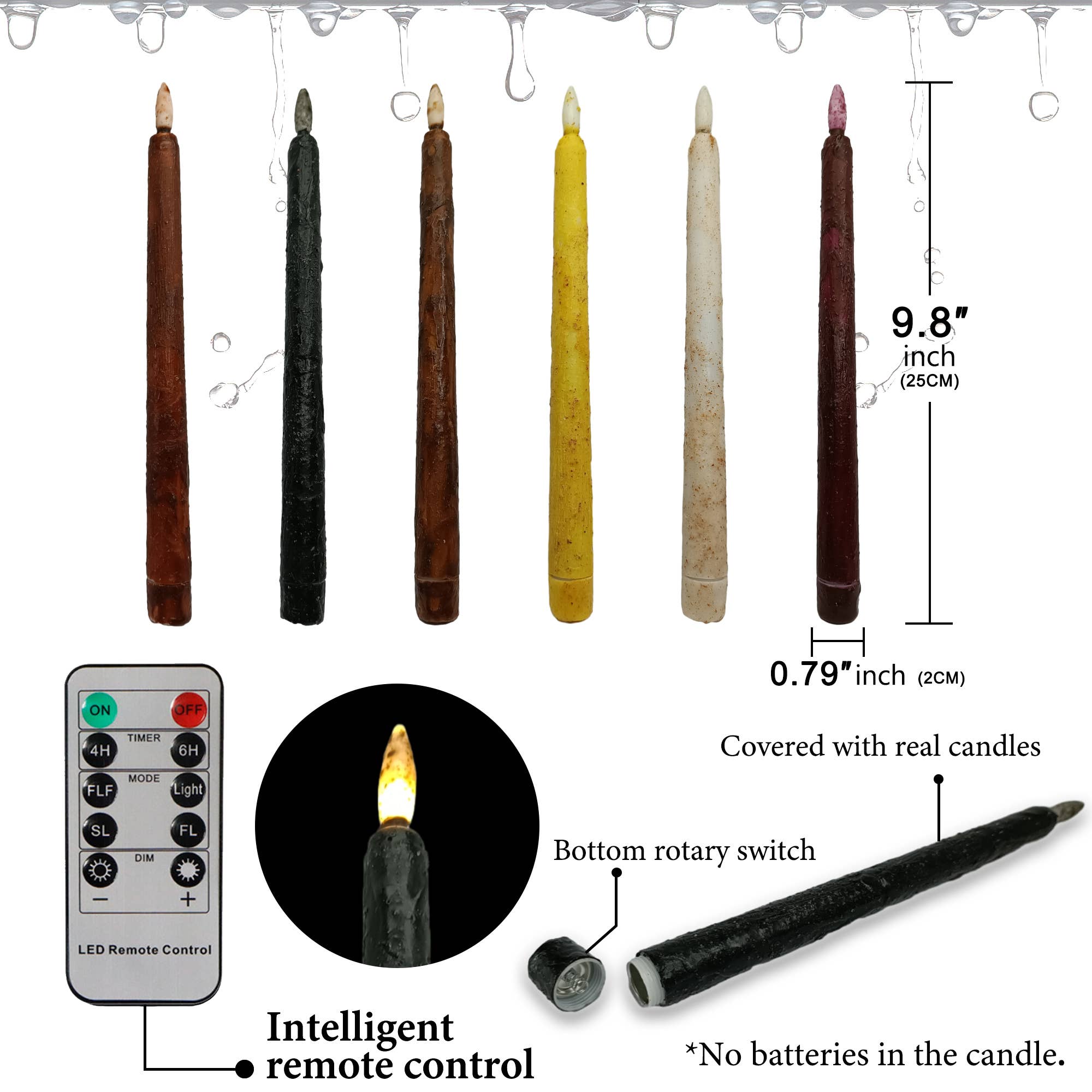 Candles Meta – wholesale Flameless candle – 6-Pack Remote Control LED Battery Candles6
