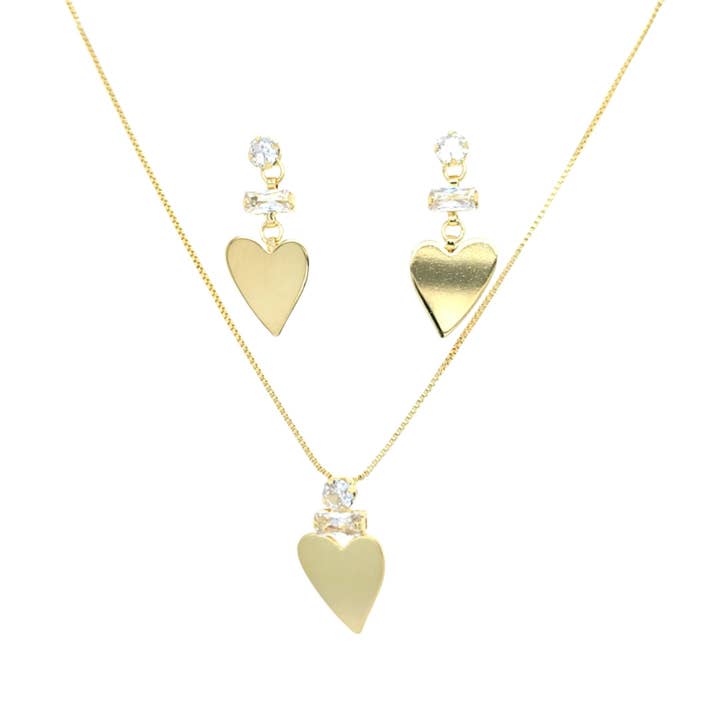 Poleret fladt hjerte med cirkel klar cubic zirconia charm for engroshandel hos Lacosta Jewelry Corp