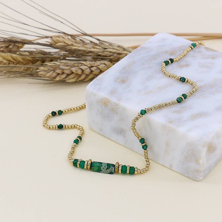 Collana a sfera tonda in acciaio inossidabile 0122584 per la vendita all'ingrosso da parte di Lilas de Seine