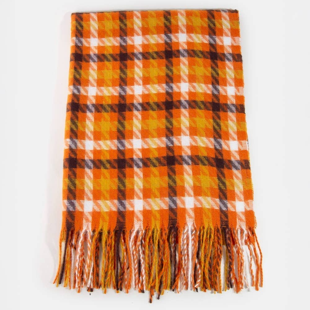 OR Checkered Striped Pattern Oblong Scarf for wholesale on Faire1