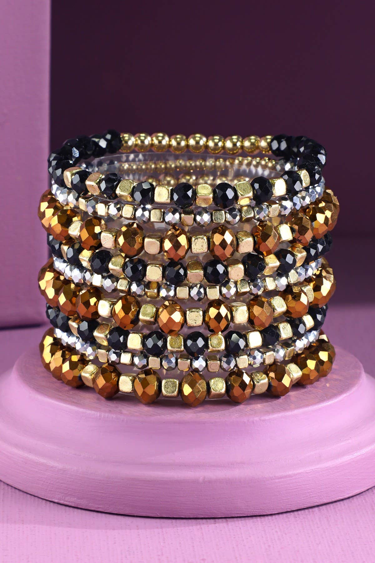 Urbanista - Wholesale Beaded Bracelet - 9 Set Colorful Stackable Beaded Stretch Bracelet6