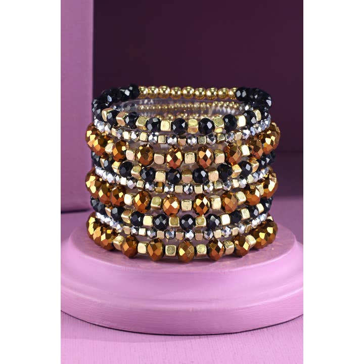 Urbanista - Wholesale Beaded Bracelet - 9 Set Colorful Stackable Beaded Stretch Bracelet6