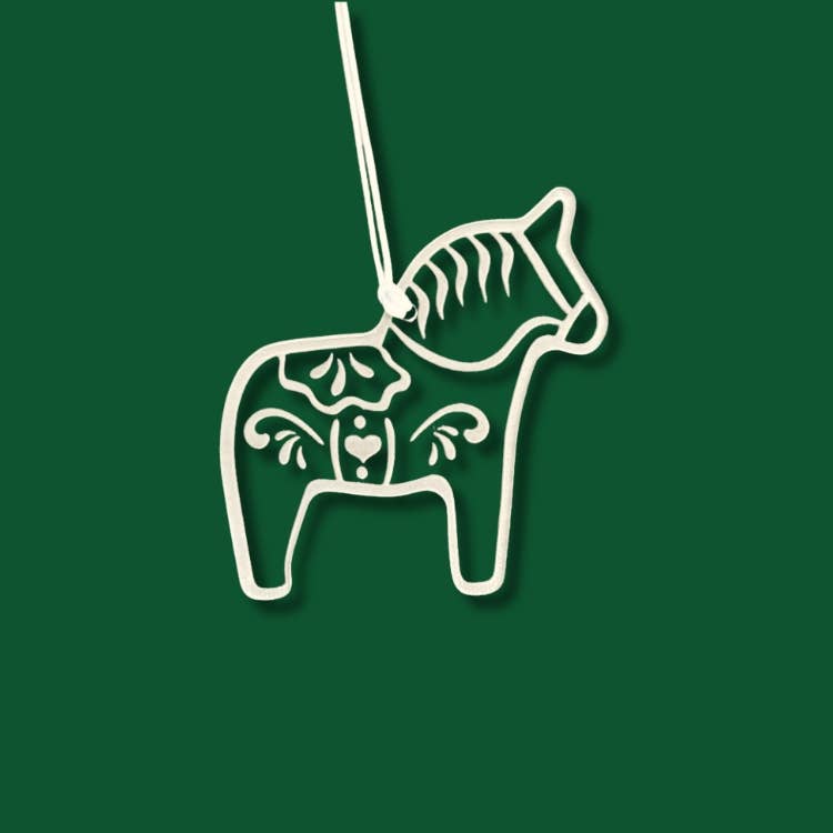 Scandinavian Hearts - Wholesale Ornament - Dala Horse Clear Acrylic Laser Cut Hanging Home Decor2