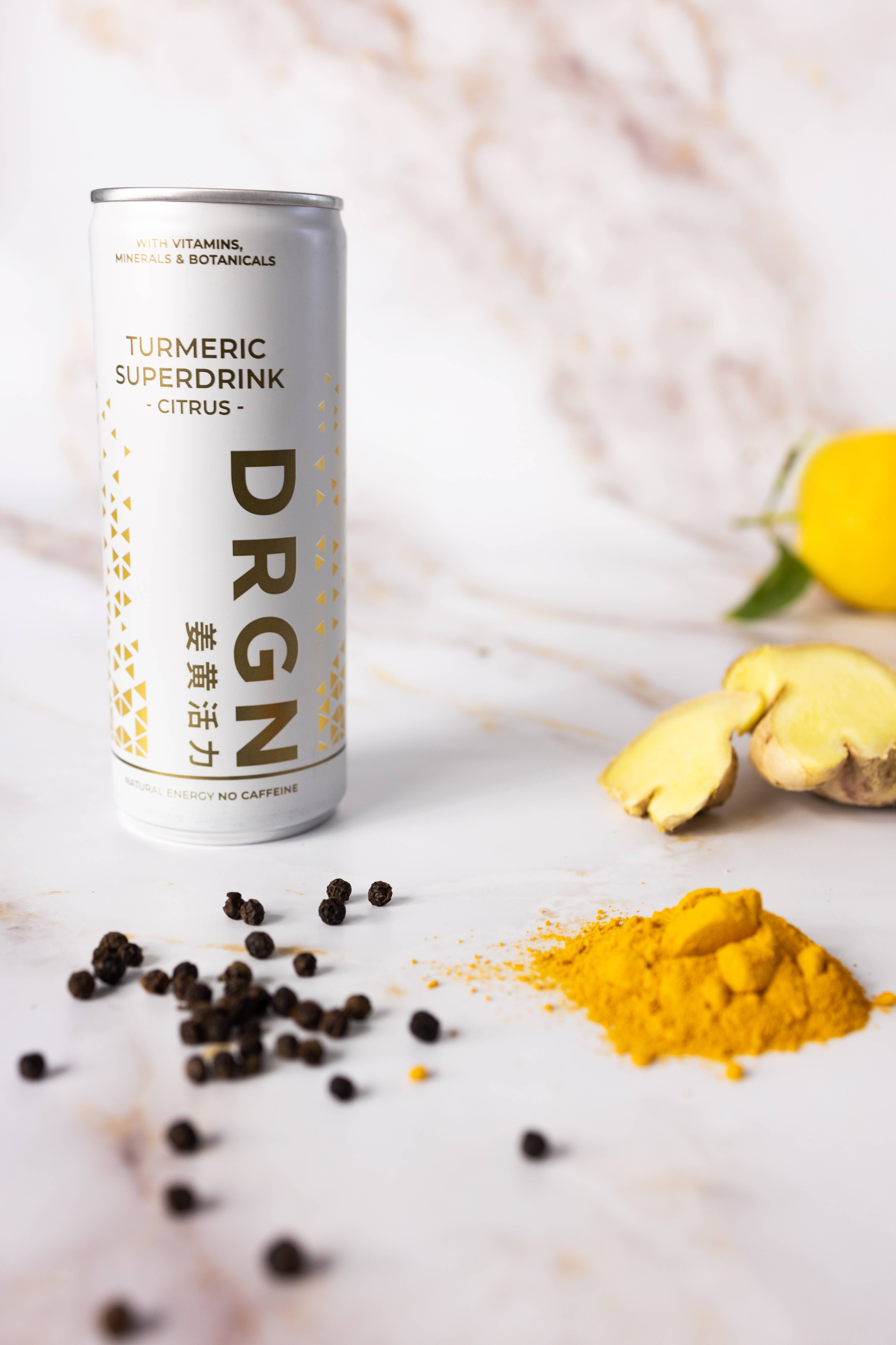 DRGN Turmeric Superdrink - Vendita all'ingrosso Succo/bevanda salutare - DRGN Curcuma Superdrink - Agrumi (250ml)6