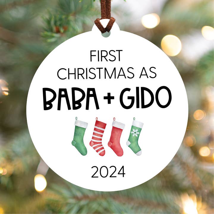Knotty Design Co. - Wholesale Ornament - First Christmas As Grandparents 2024 Ornament