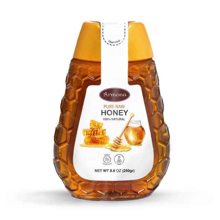 Armona Pure Raw Honey Squeezable 8.8oz (250gr) - All Natural for wholesale by Rafana