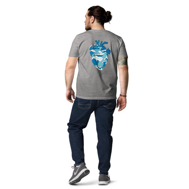 Ocean Heart Unisex Organic Cotton T-Shirt for wholesale by Local Summer Collective Surf Shop