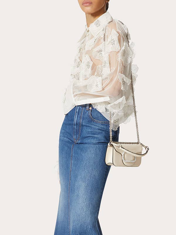 Productseeker - Wholesale Button Down Shirt - Women's - ST003 Luxe Organza Shirt with 3D Floral Sequin Detail19