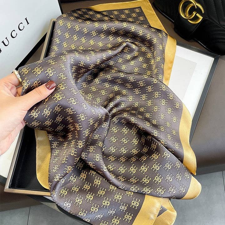 Mirazshoes WholeSale - Wholesale Scarf - Women's - Silk Print Square Scarf4