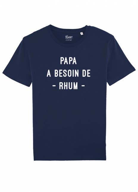 Tshirt Corner – Engroshandel T-shirt med print - Herre – Herre - Papa Rhum T-shirt - Navy0