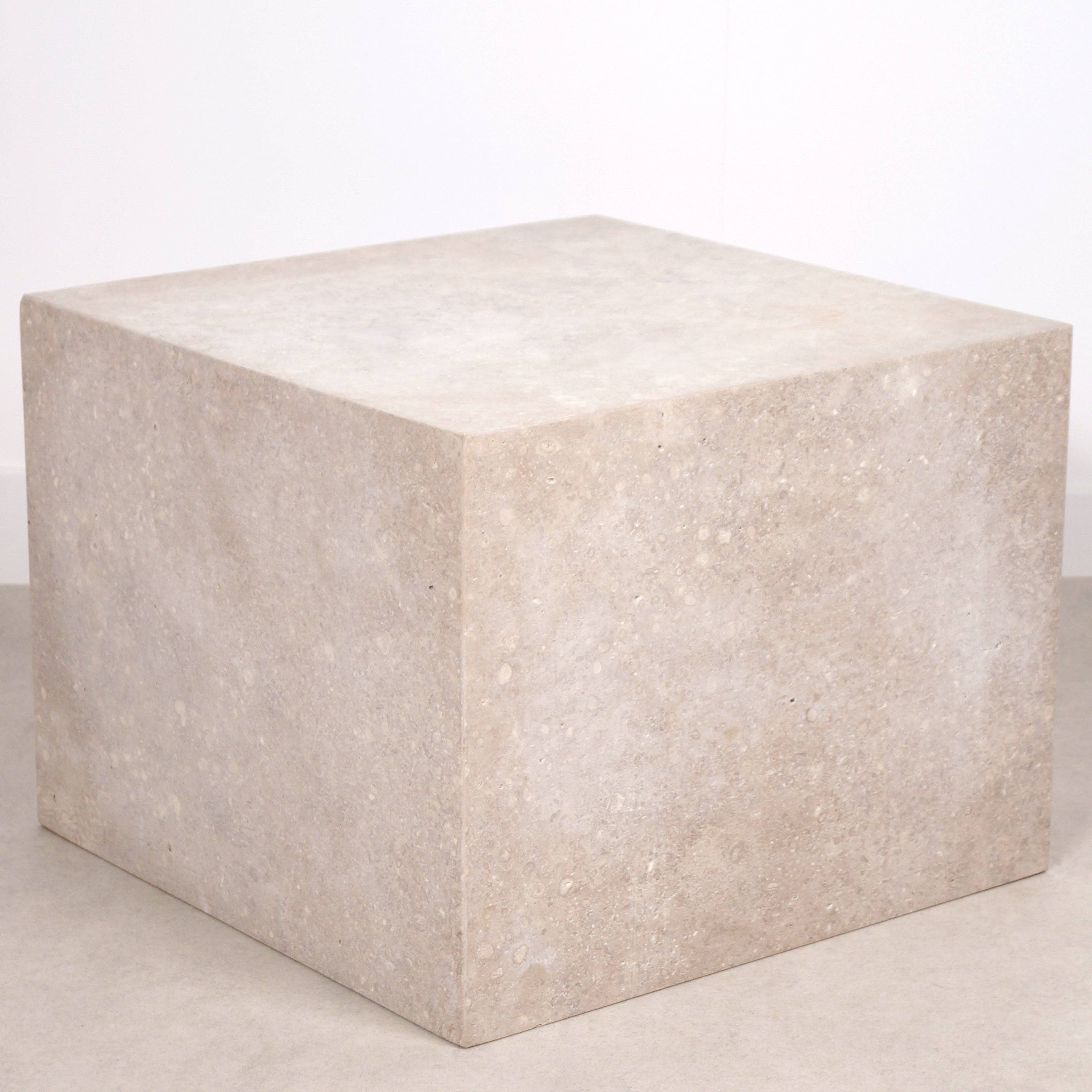 Bohome Living - Wholesale Side Table - Small square coffee table in travertine 50 x 50 x 33cm4