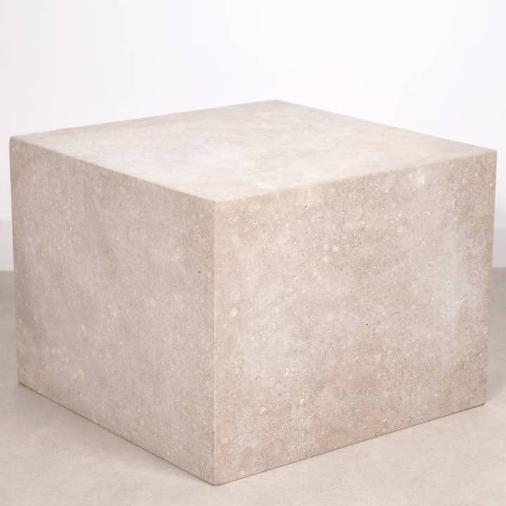 Bohome Living - Wholesale Side Table - Small square coffee table in travertine 50 x 50 x 33cm4