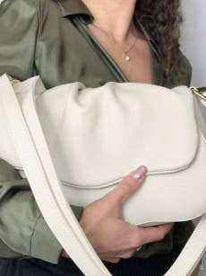 ME26 Italian Slouchy Leather Handbag with Flap Closure  for wholesale by JIJOU CAPRI