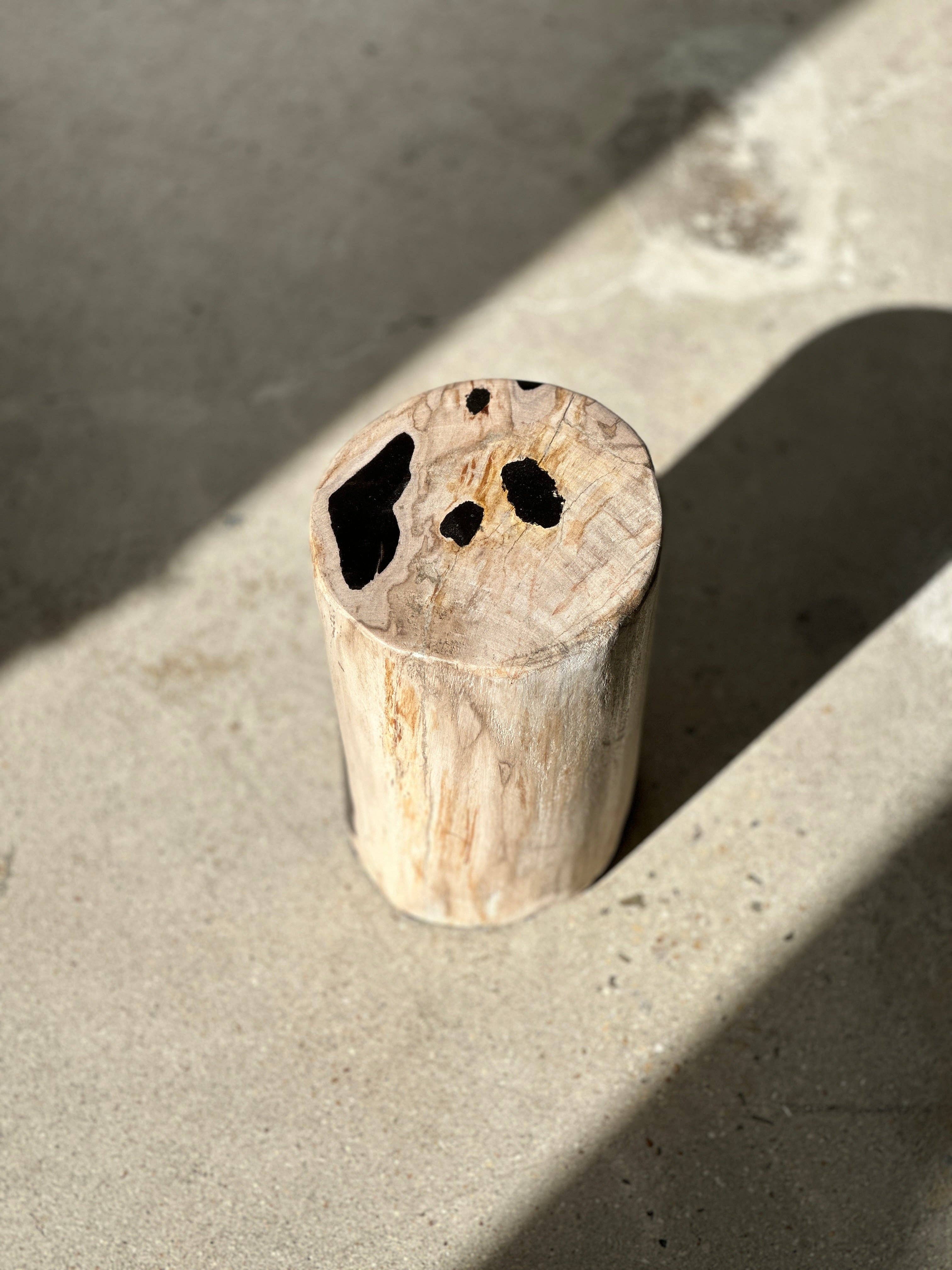 Office Objets - Wholesale Side Table - White petrified wood side table with black spots H:27.5 D:1824