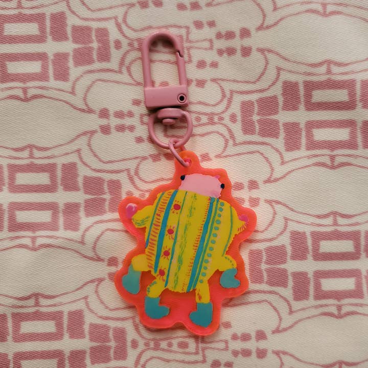 Lime Green Bug Keychain for wholesale by Lou's Hues