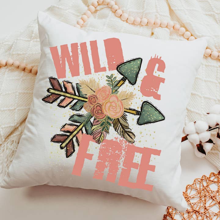 Boho wild and free pillow cover for wholesale by Capable By Design