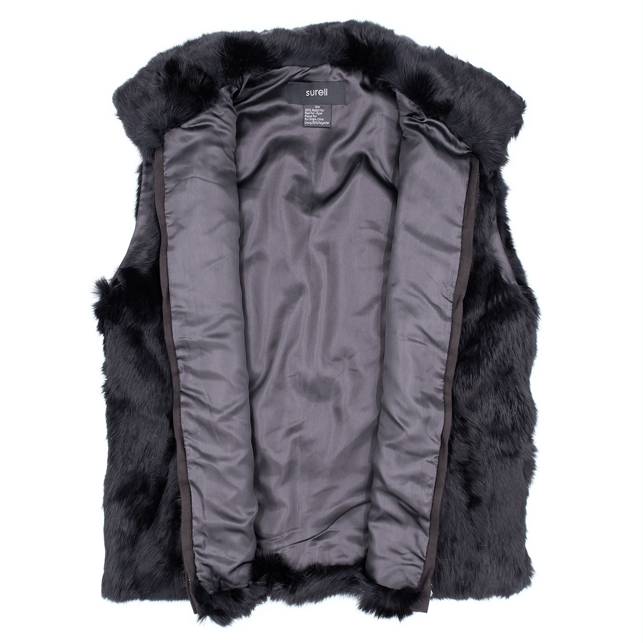 Surell - Vente Veste sans manches – femme - Gilet en fourrure de lapin pour femme2