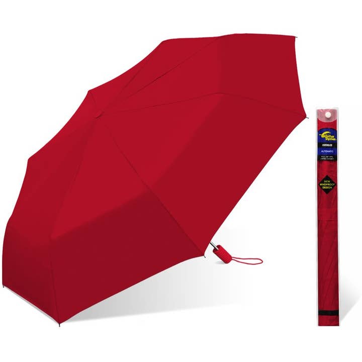 Chaby International - Wholesale Umbrella - Unisex - 42" Automatic Folding Rain Umbrellas - Assorted Solid Colors