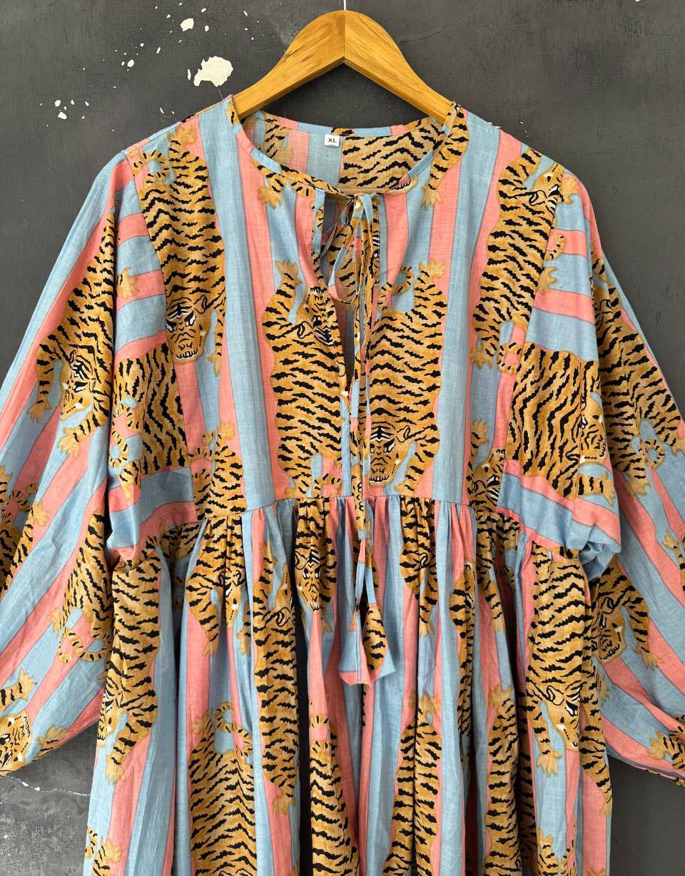 bhavnas boutique - Wholesale Dress - Women's - Indian Cotton Dress Tiger Printed Women's Dress1