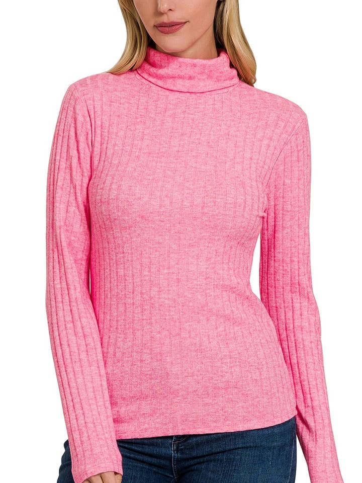Vanilla Monkey - Wholesale Knit Top - Women's - Ribbed Long Sleeve Turtle Neck Top