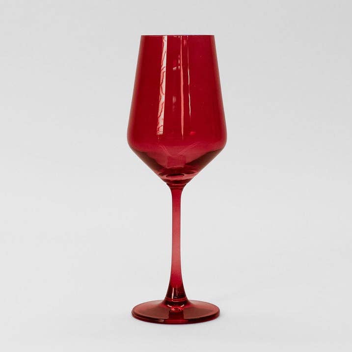 Kirsebærrød - Farvet Vinglas for engroshandel hos GlassHauseCo