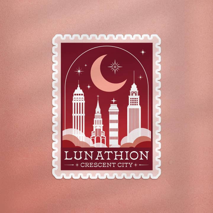 Lunathion Sticker, Travel Stamp, Crescent City Sticker for wholesale by Good Girls Book Club