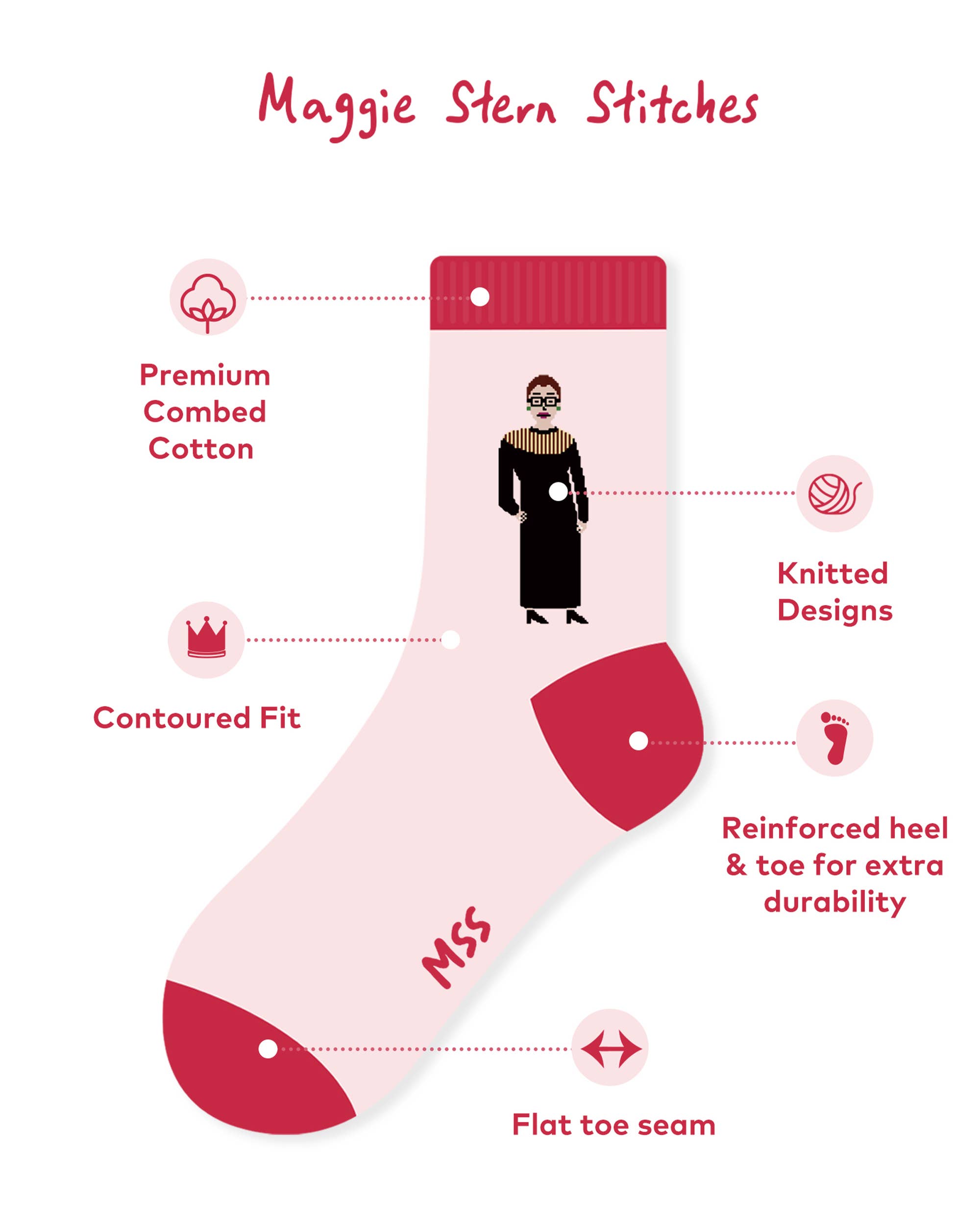 Maggie Stern Stitches - Wholesale Socks - Unisex - Amelia Earhart Socks | Ankle | Medium9