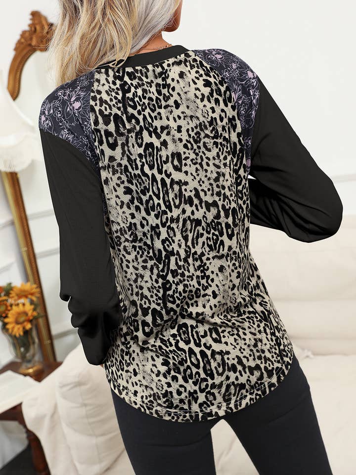 ePretty - Wholesale Tunic - Women's - EP-TP1603 Leopard Print Long Sleeve Top1