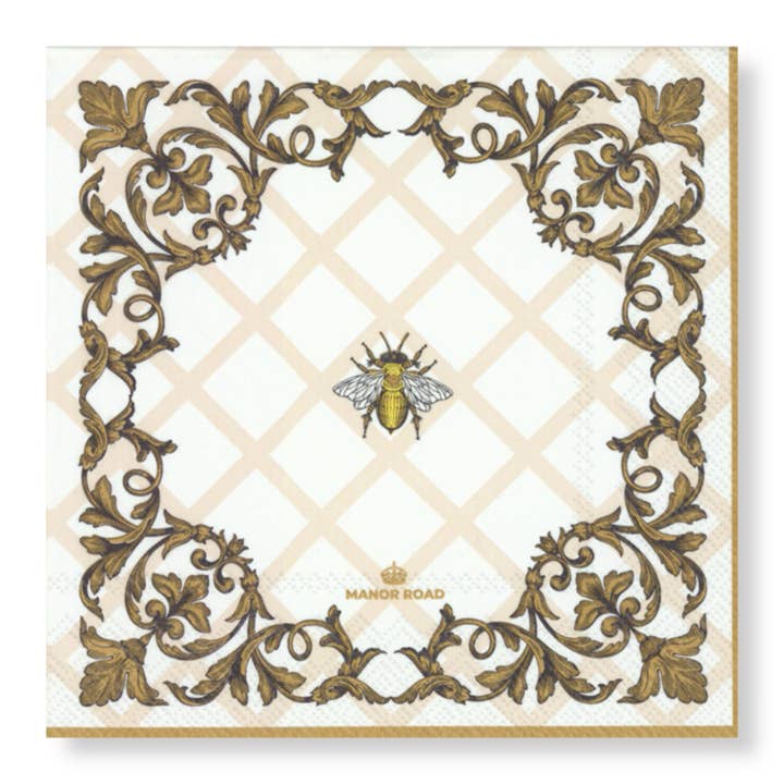Ornamental Bee Napkins - Dinner for wholesale by Manor Road