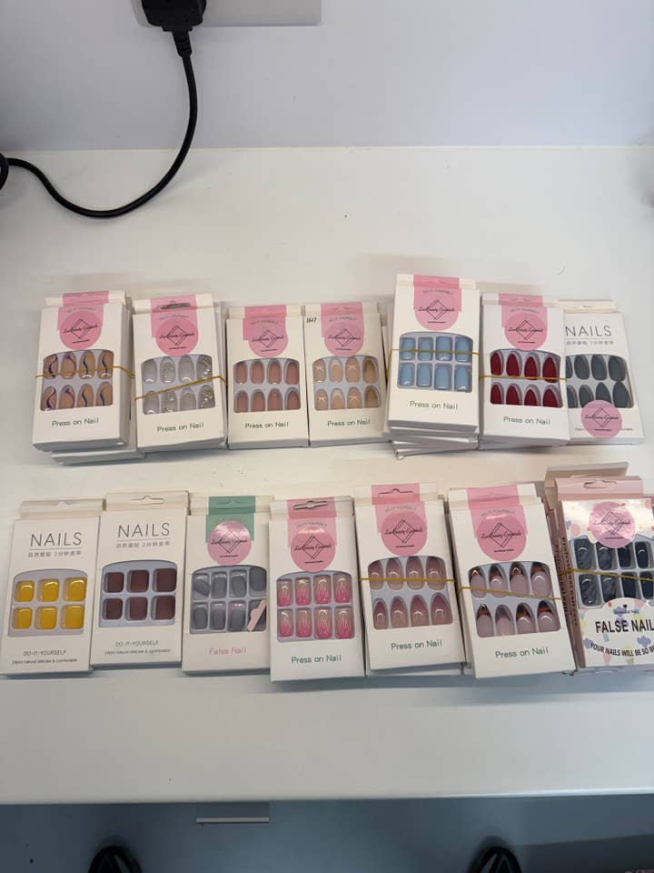 Assortment of Stylish Press-On Nails - 35 set of nails for wholesale by Lux Beauty Essentials Ltd