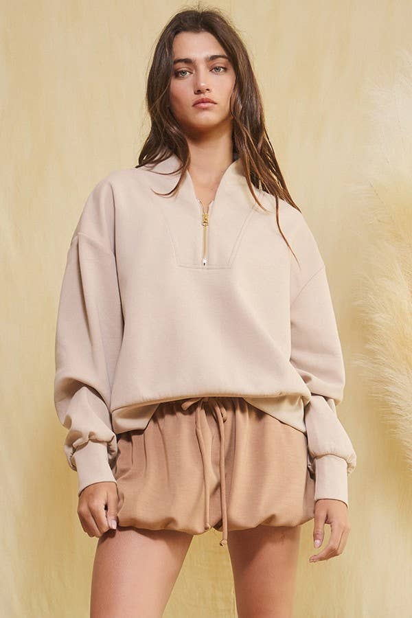 BUCKETLIST INC - Wholesale Sweatshirt - Women's - IT2154 Half Zip-up Scuba Sweatshirts51