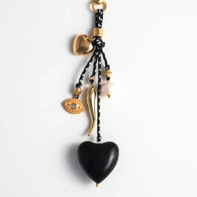 Dipped Shop – wholesale Keychain – Women's – Elegant Heart Pearl Keychain Bag Charm DP25C7874