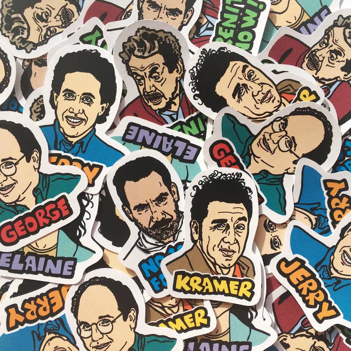 Design Corner - Wholesale Sticker - Seinfeld characters Die Cut Stickers 6 Pack1