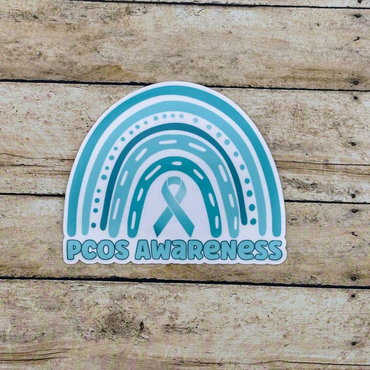Made with Monday - Wholesale Sticker - PCOS Awareness Rainbow Sticker1