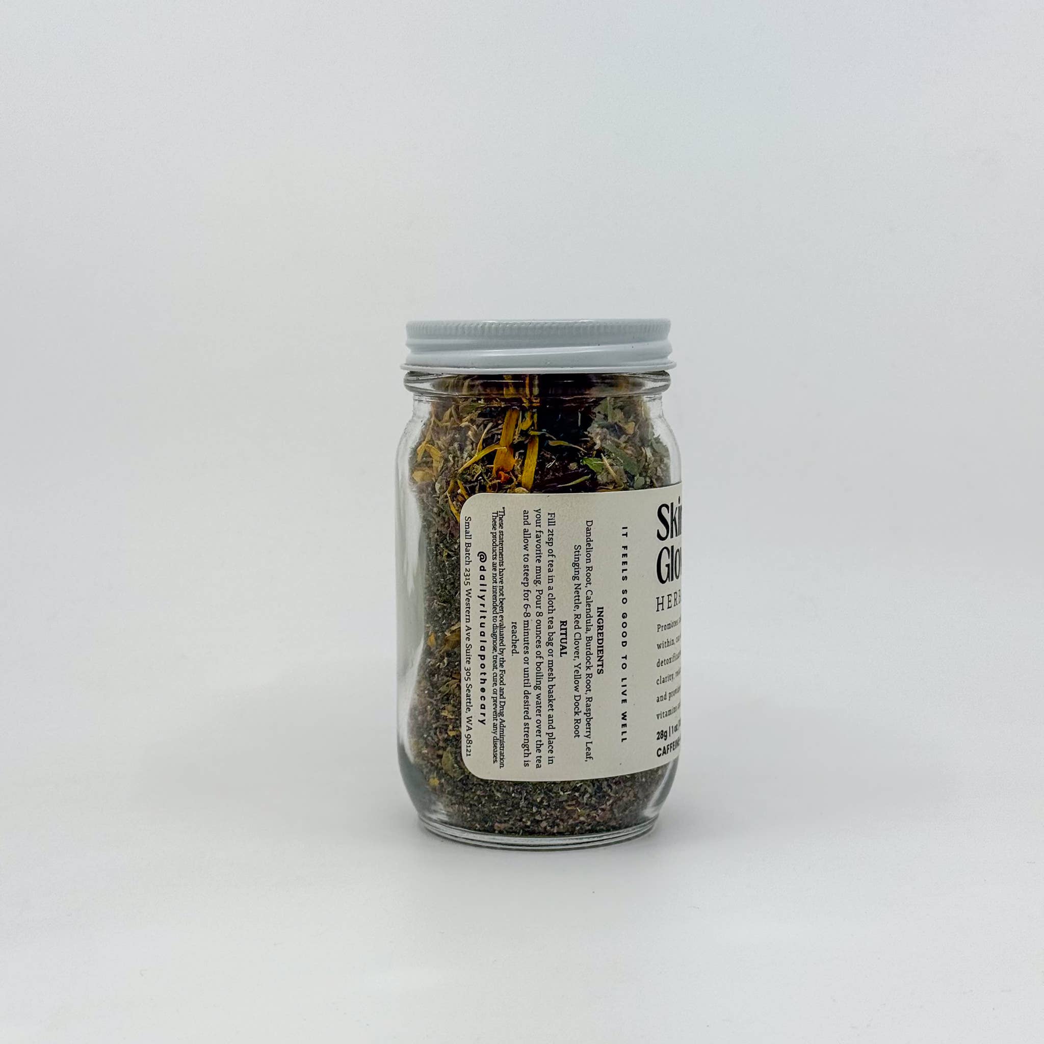 Daily Ritual Apothecary - Wholesale Loose Tea - Skin Glow Loose Leaf Herbal Tea | Glass Jar1