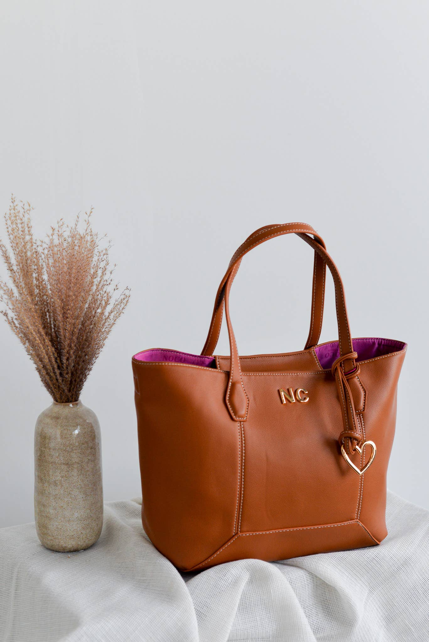 NOCO - Wholesale Tote Bag - Women's - Shopper Heart Stitching Camel3