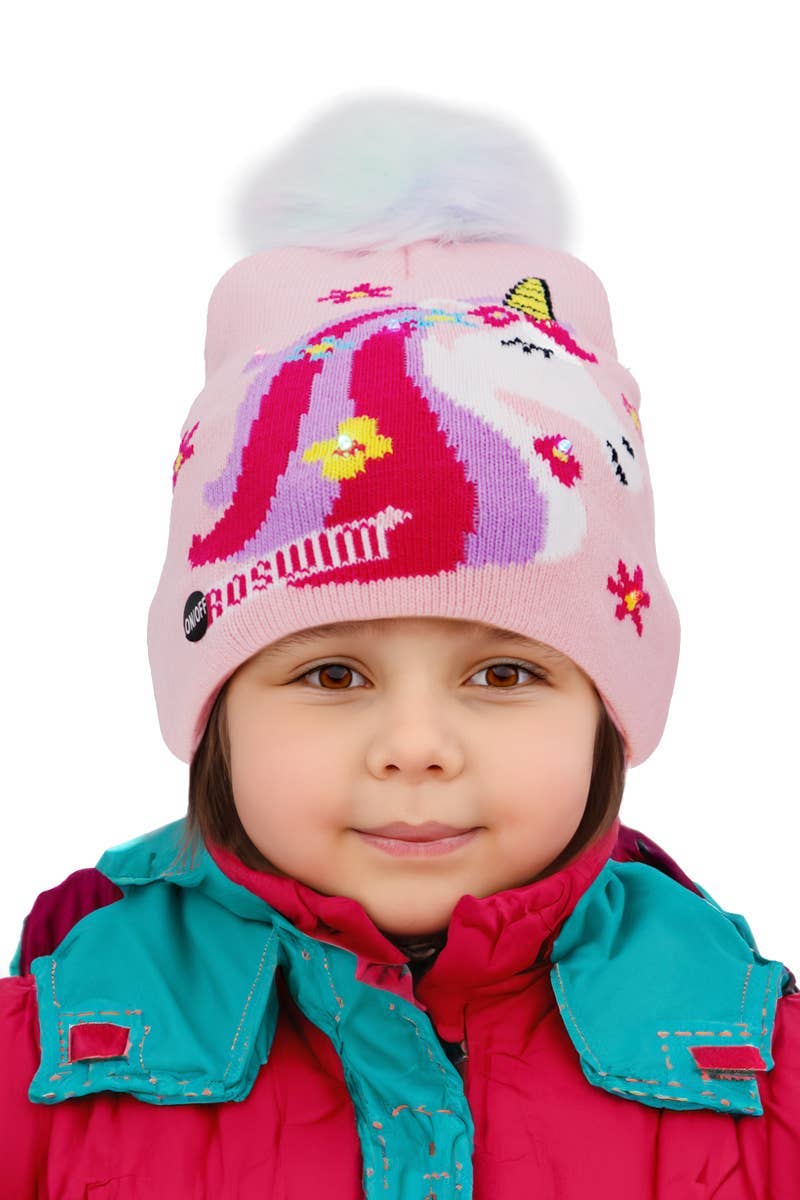 ASSORTED Little Girls Unicorn Led Light-up Short Beanie for wholesale on Faire2
