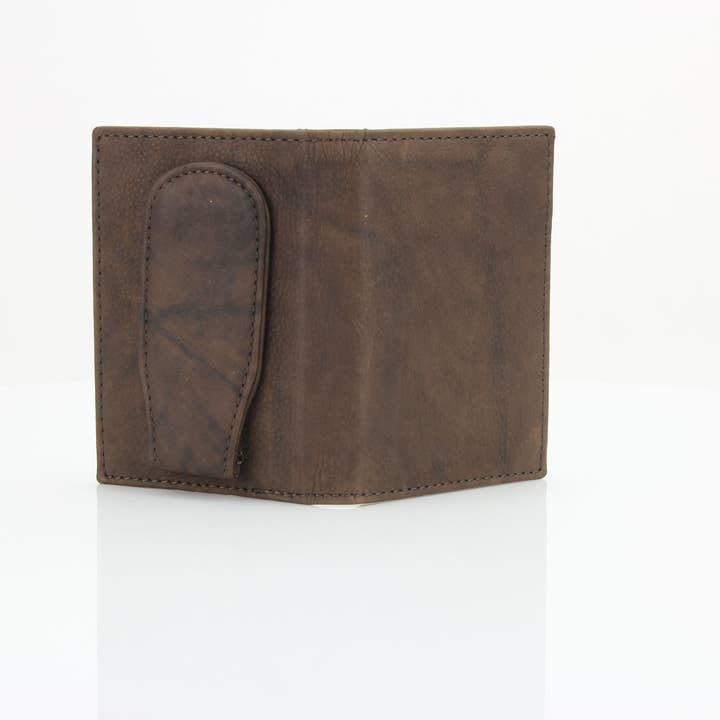 Leather Impressions Inc - Wholesale Money Clip - Unisex - American Bison Oil Pull Up Magnetic Money Clip Card Case 1579