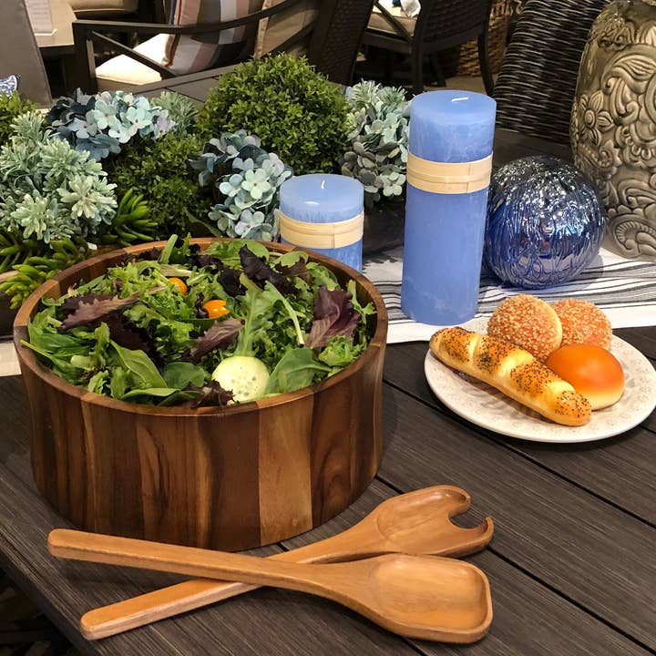 Kalmar Home - Wholesale Serve Bowl - 7 Pc Extra Large Salad Bowl w Servers & 4 Ind -328C-71