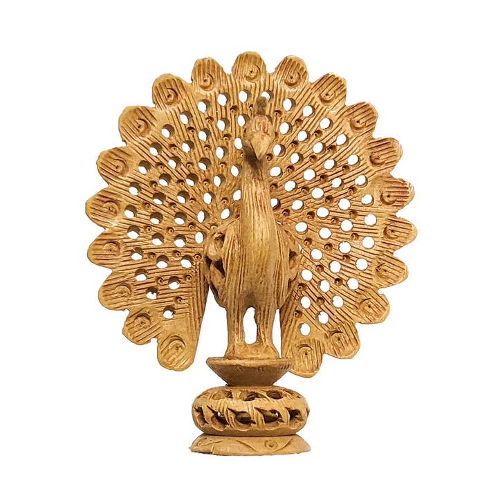 Handcrafted Wooden Jaali Dancing Peacock In Bulk for wholesale by Buddha Yoga